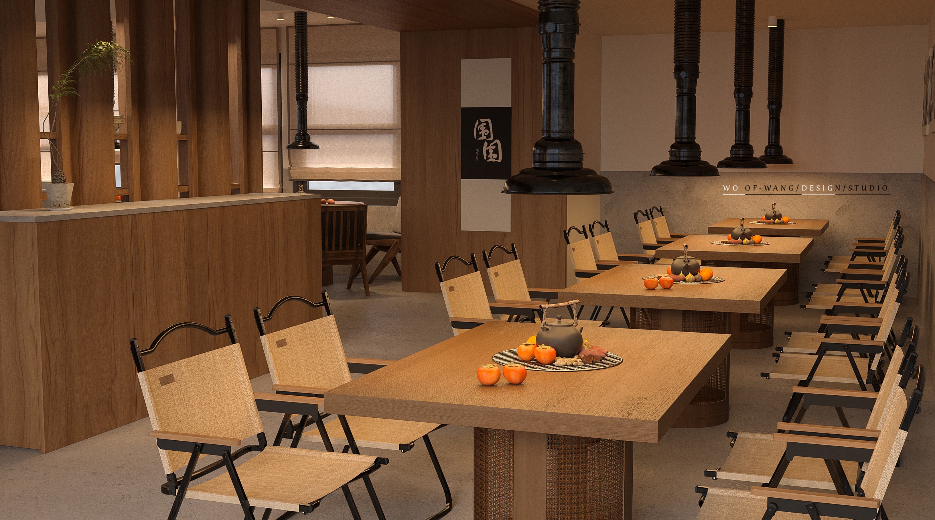 杭州银泰城中古风围炉餐饮设计丨中国杭州丨WOOFWANG-17