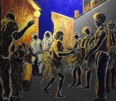 黄建兵非洲油画作品赏析 | 原始与现代的碰撞-33