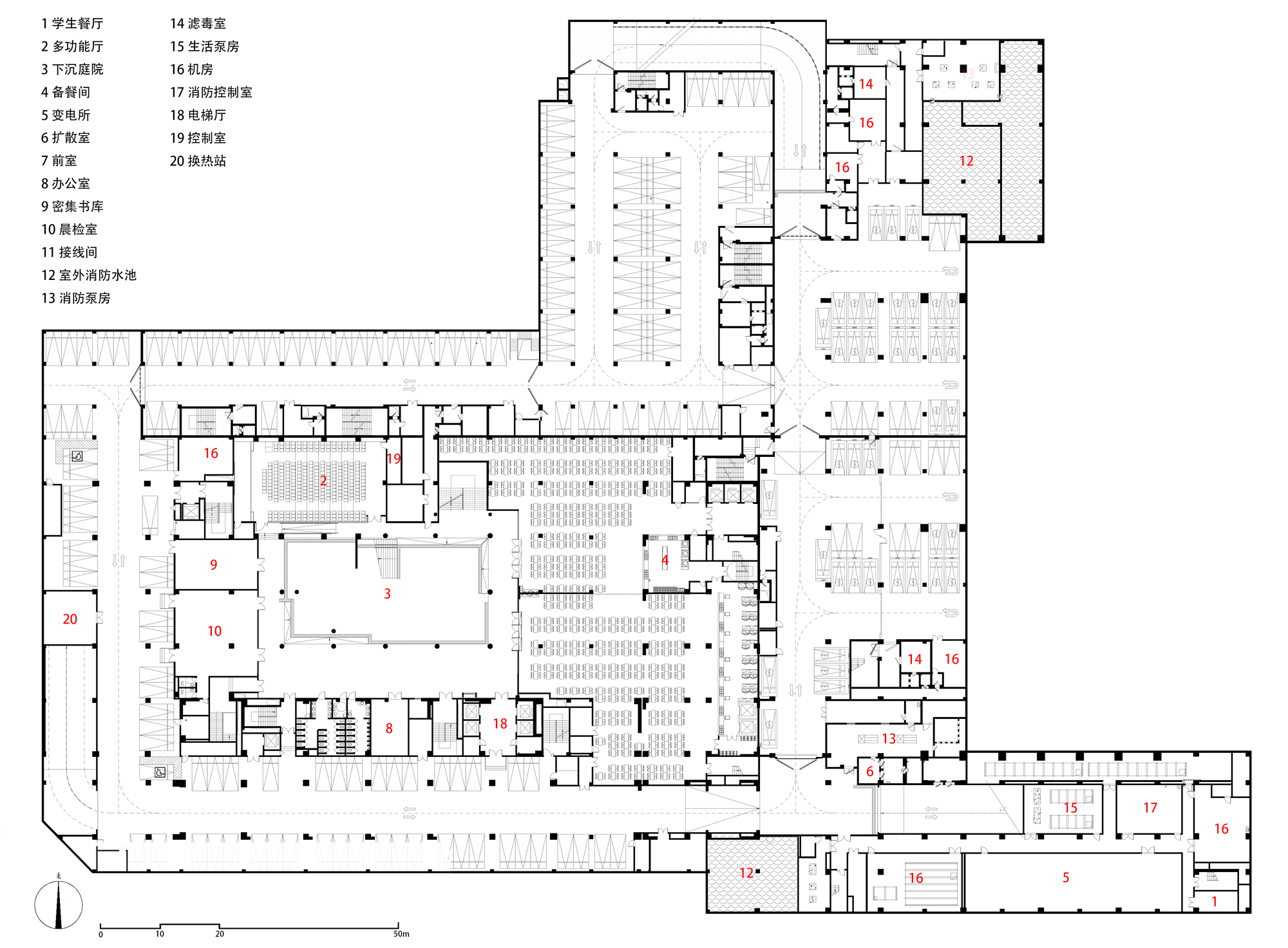 西安高新一中扩建及社会共享停车场丨中国西安丨中国西南建筑设计研究院曲培青工作室-69