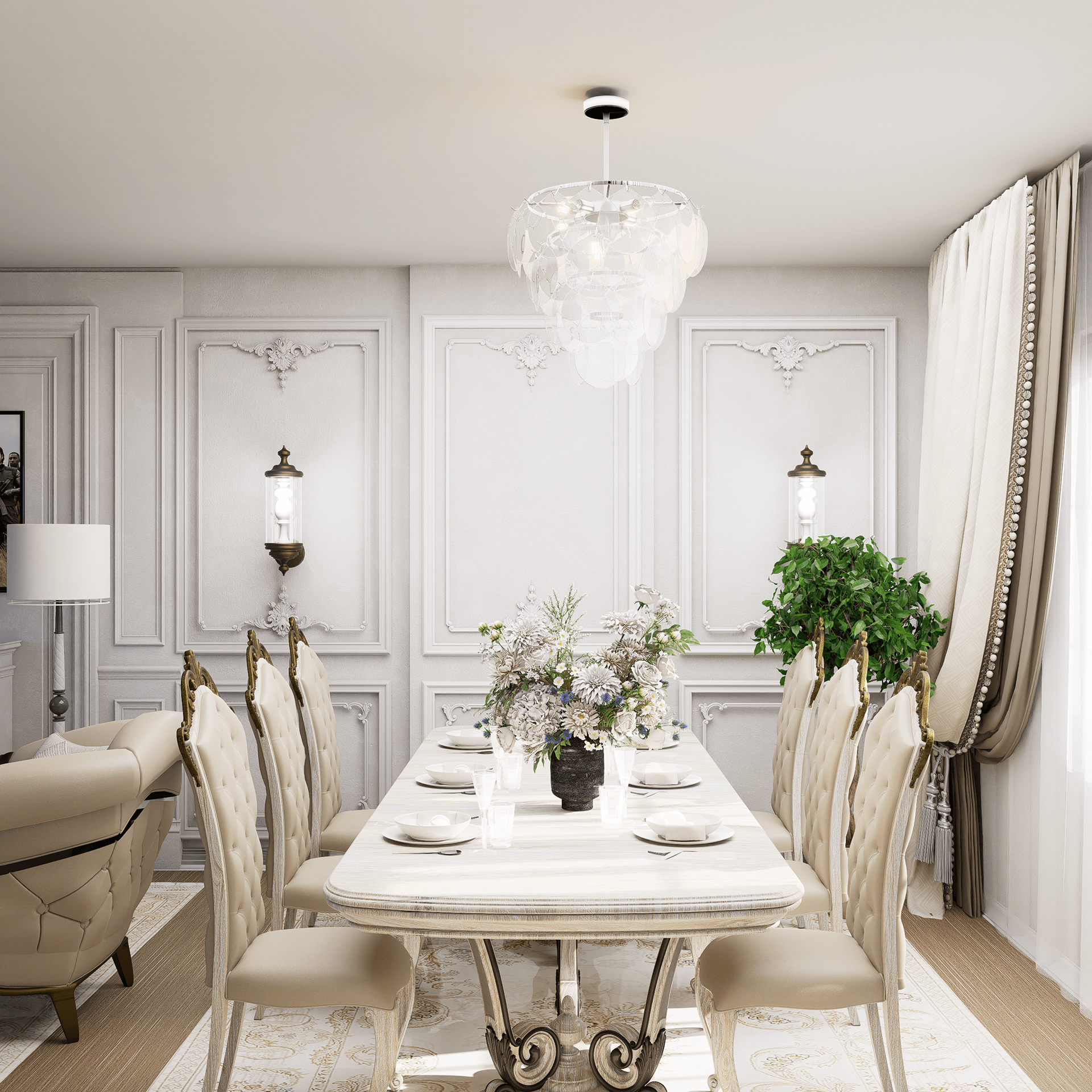 Dining Room Interior Design | 3ds Max + Corona-9