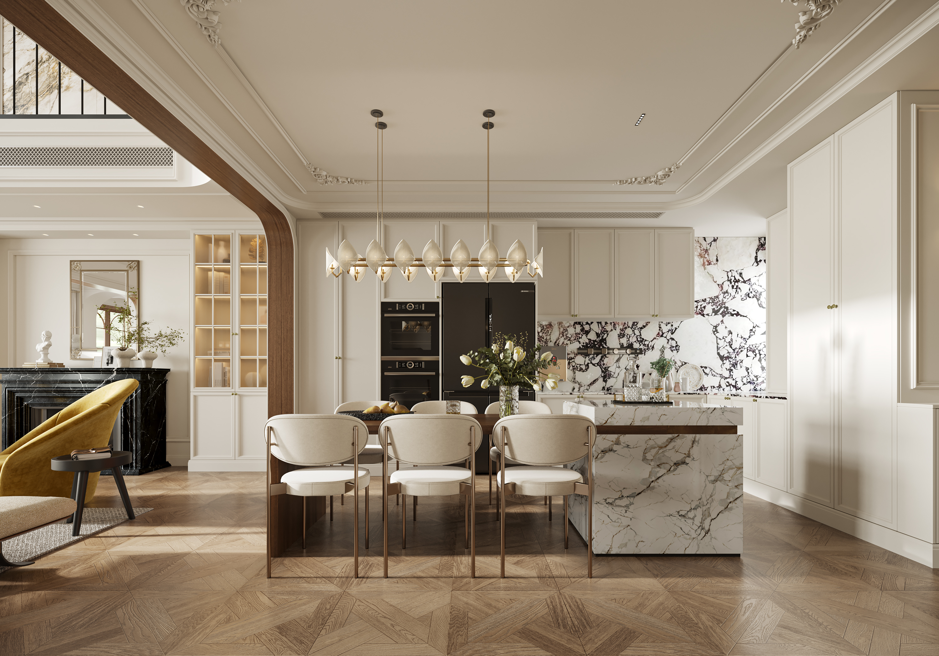 一套法式别墅效果图-4