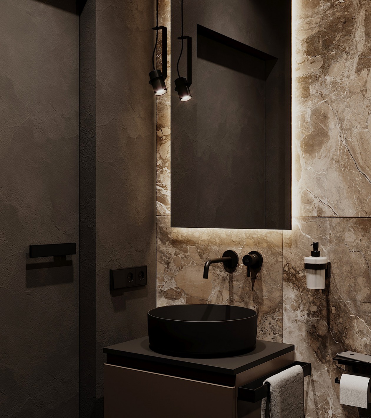 80㎡深色系公寓，隐匿于生活中的美好-32