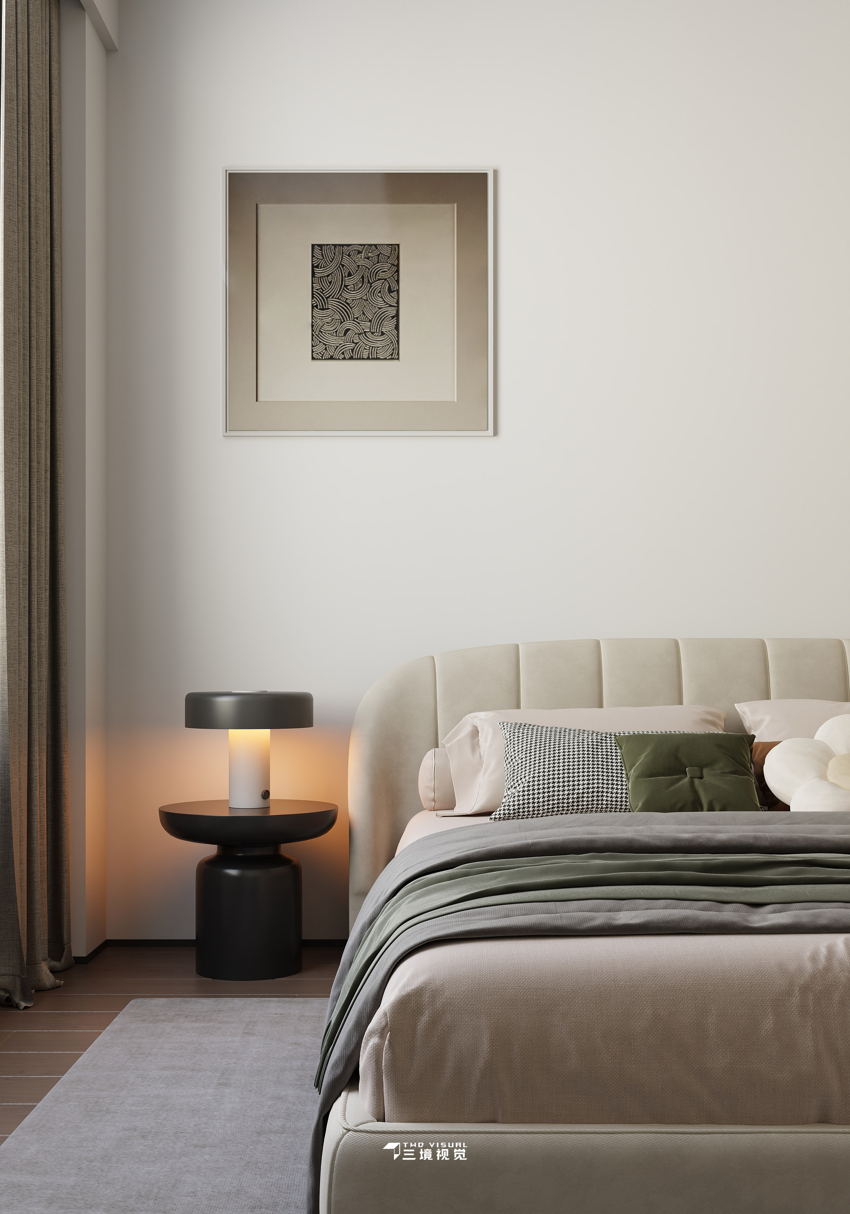 住宅-原木现代风客厅卧室设计-22