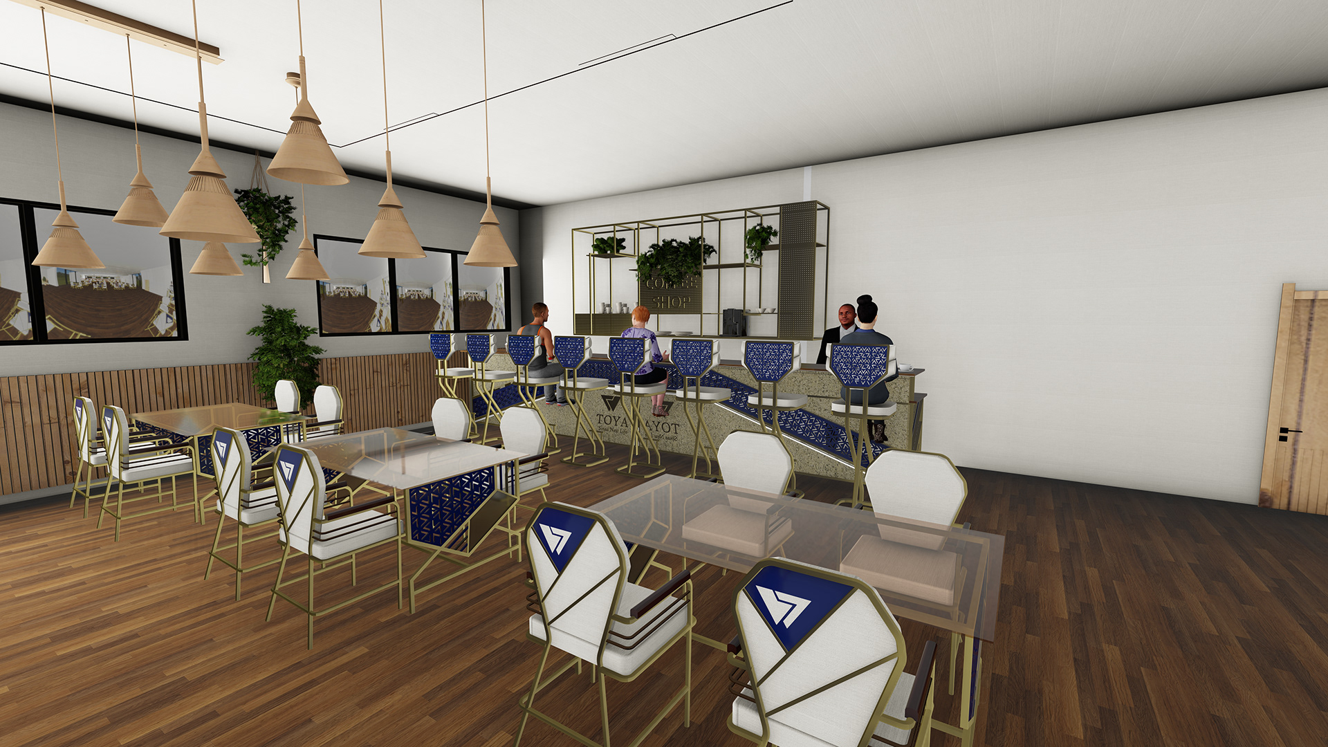 餐厅定制家具设计（极简室内概念）-2