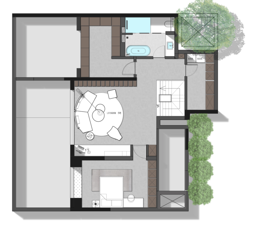 未央金茂府现代轻奢下叠别墅设计丨中国西安丨青马别墅设计-99