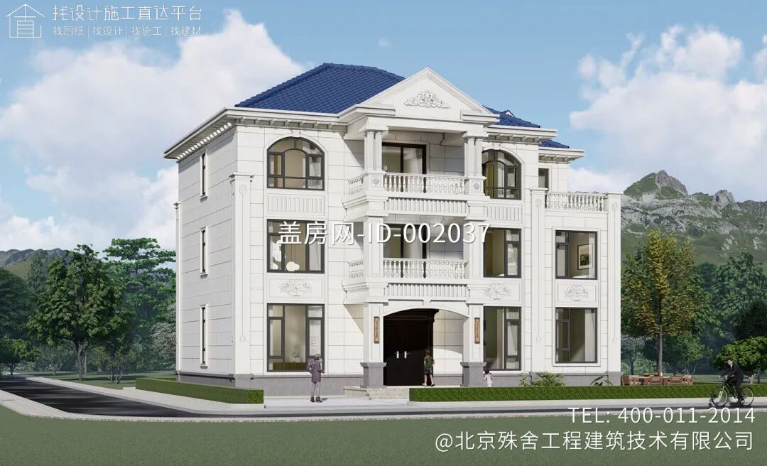 【设计师案例】土建参考造价76万，面宽17m×进深11m湖南邵阳三层欧式别墅-32