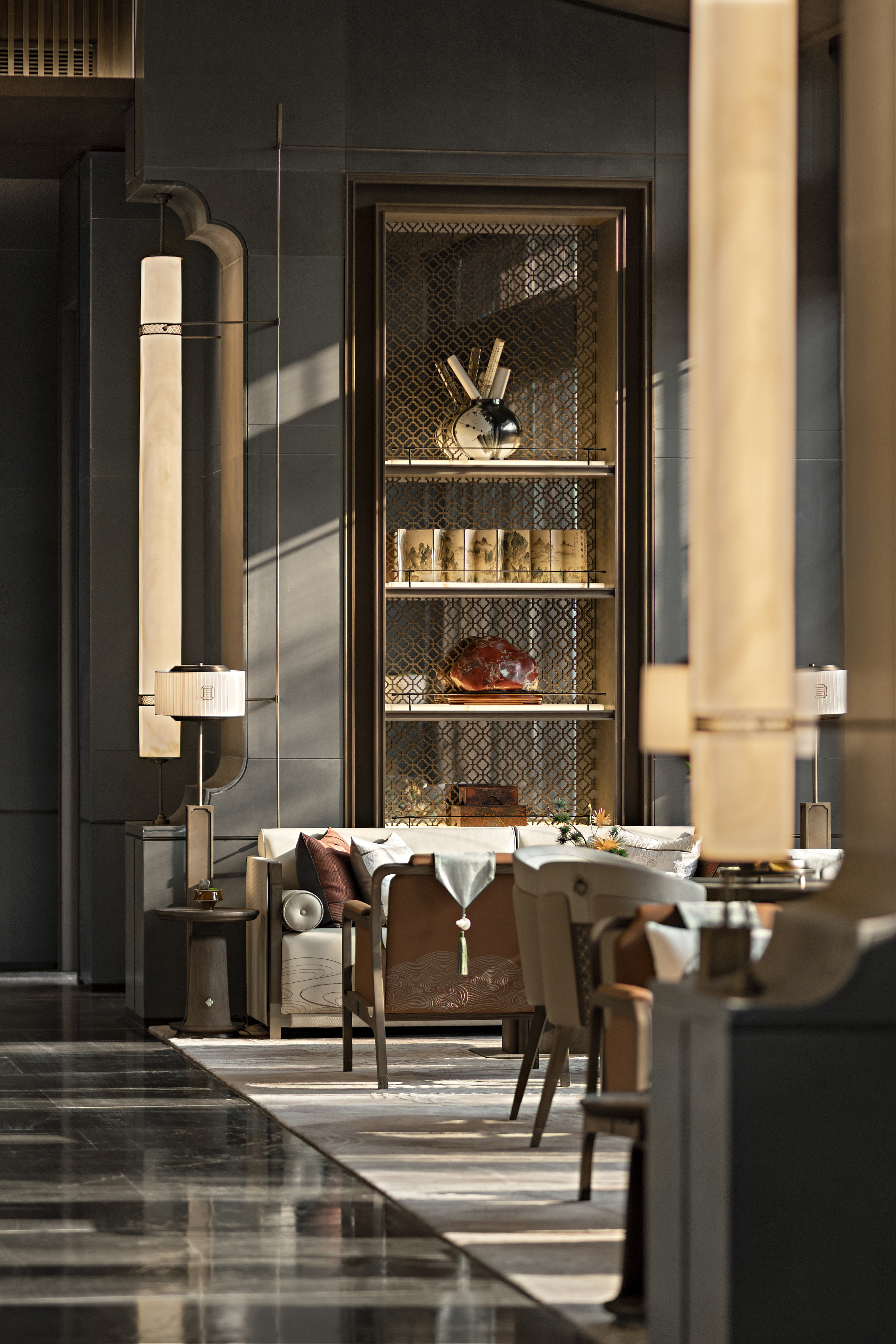 深圳盘石设计 | 700㎡中式售楼处，墨香雅韵，风雅成赋-28