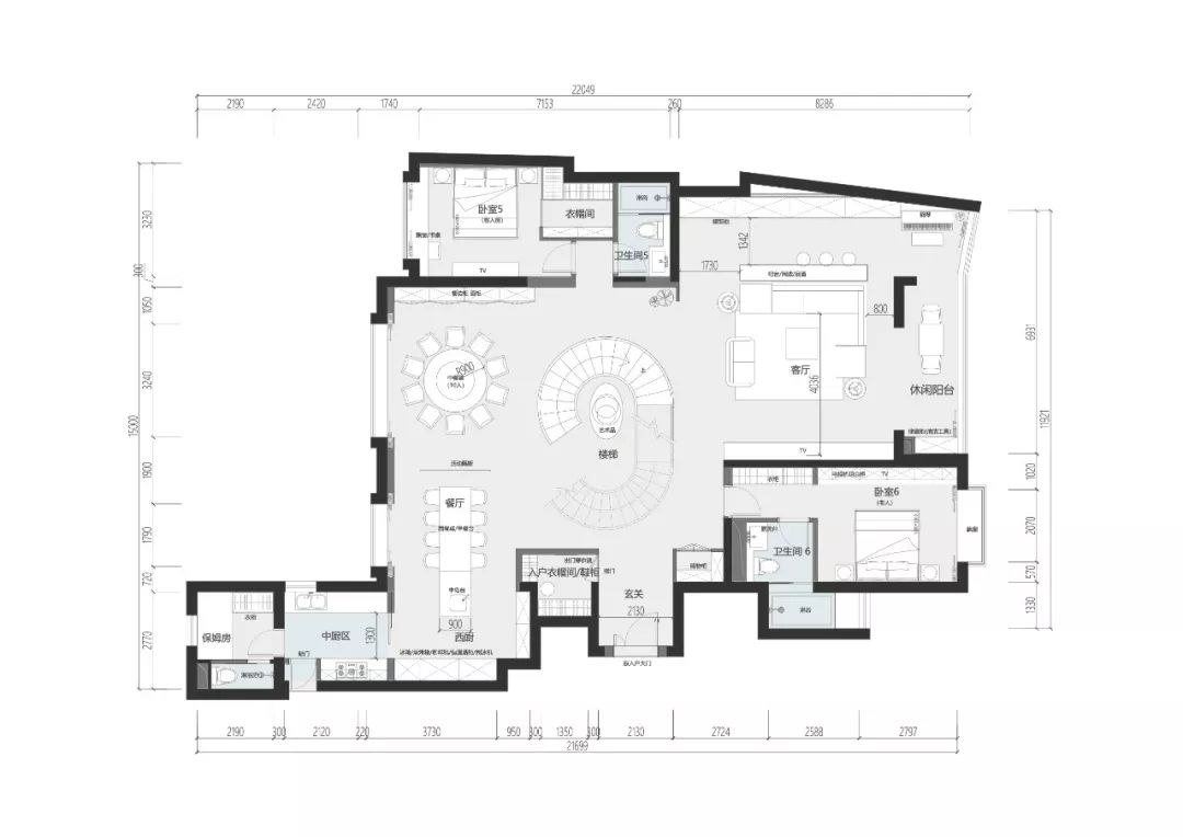陆家嘴顶层私宅，舞者般的旋转楼梯-11