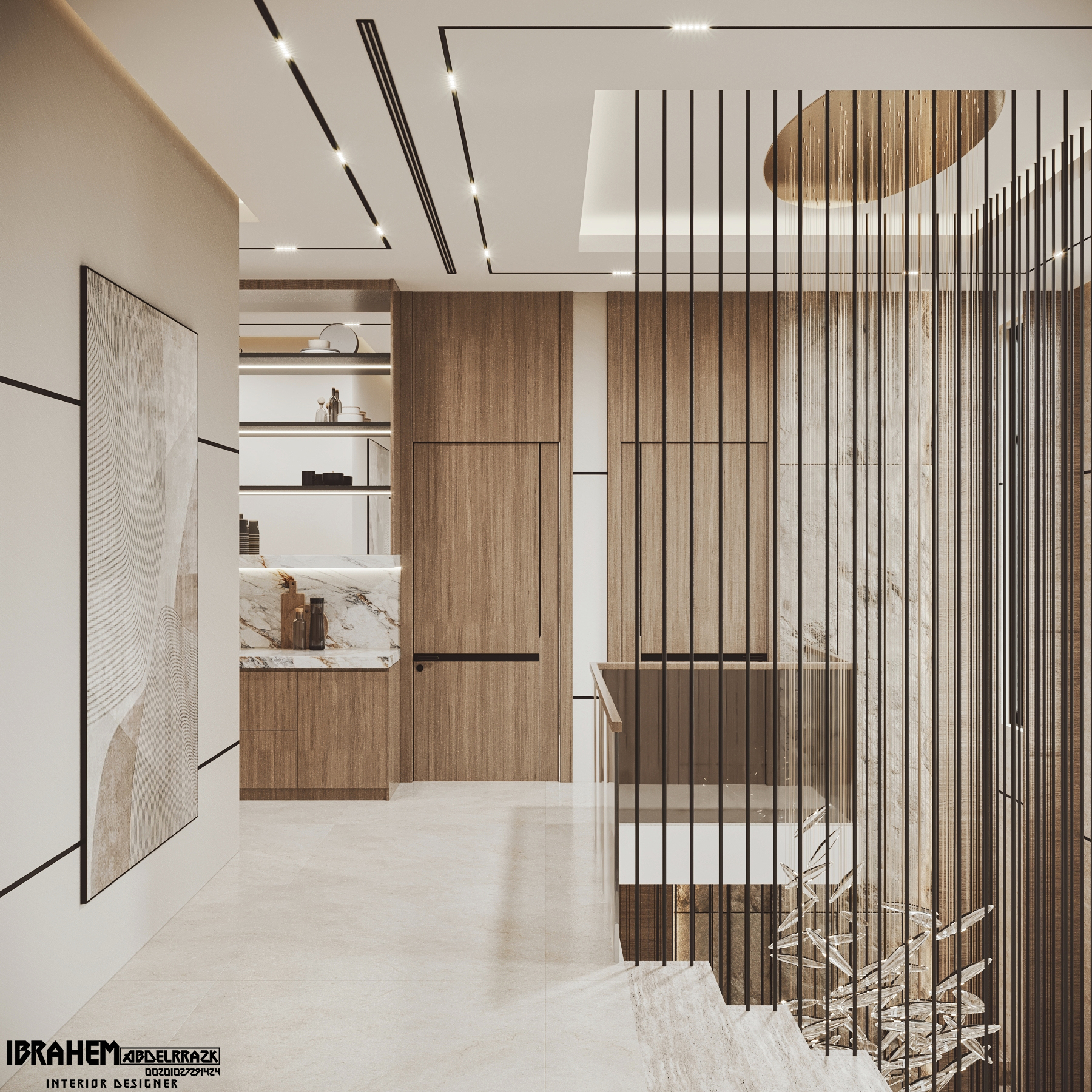 现代家庭大厅+楼梯丨IBRAHIM ABDELRAZK-20