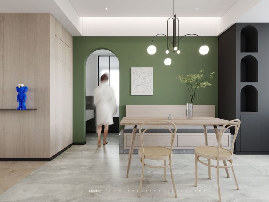 绍兴晓棠品园私宅设计,隐形门、卡座、木质飘窗打造趣味空间-18