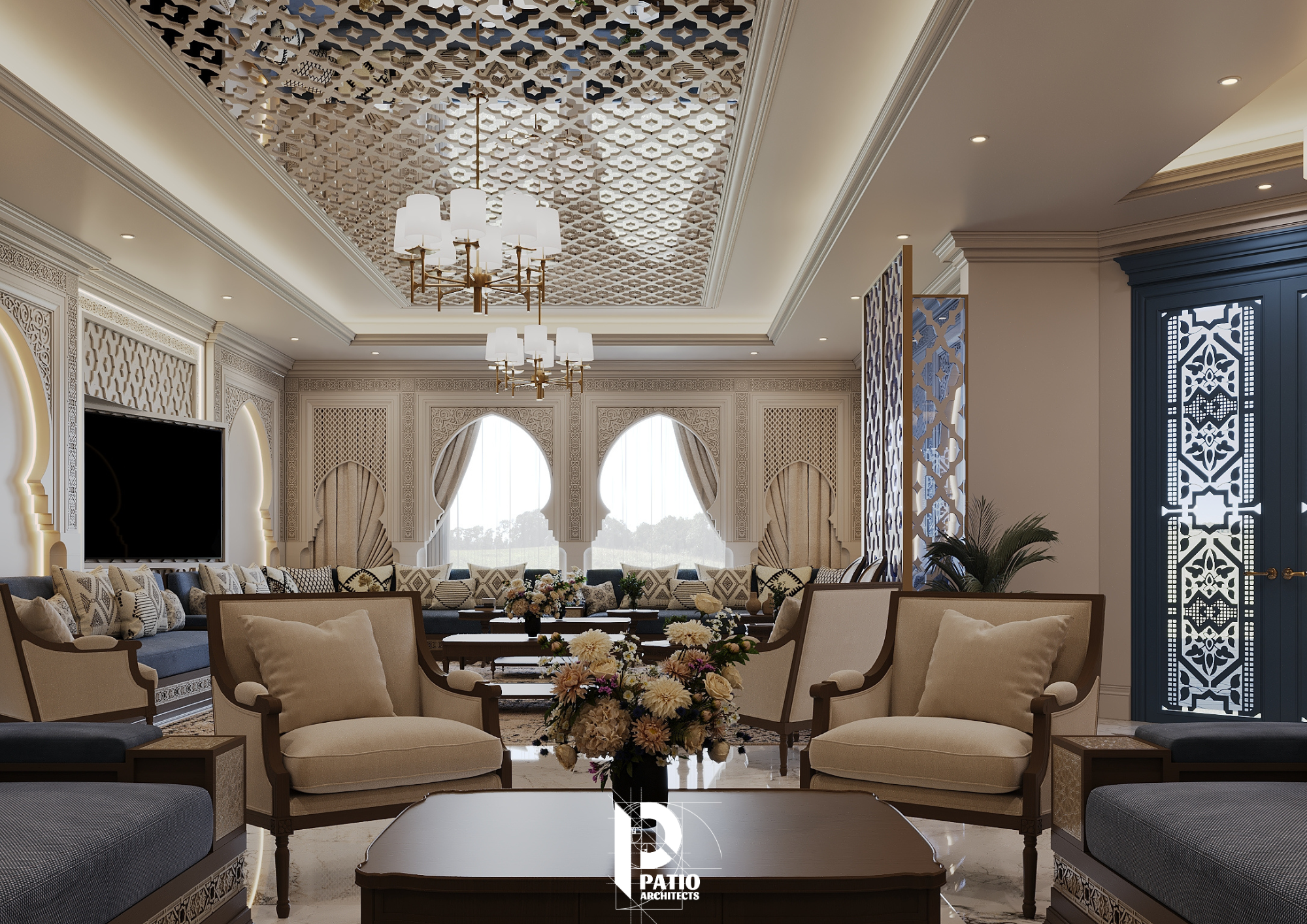 伊斯兰风格入口,会客厅及餐厅设计丨沙特阿拉伯吉达丨Patio Architects L.L.C.-17