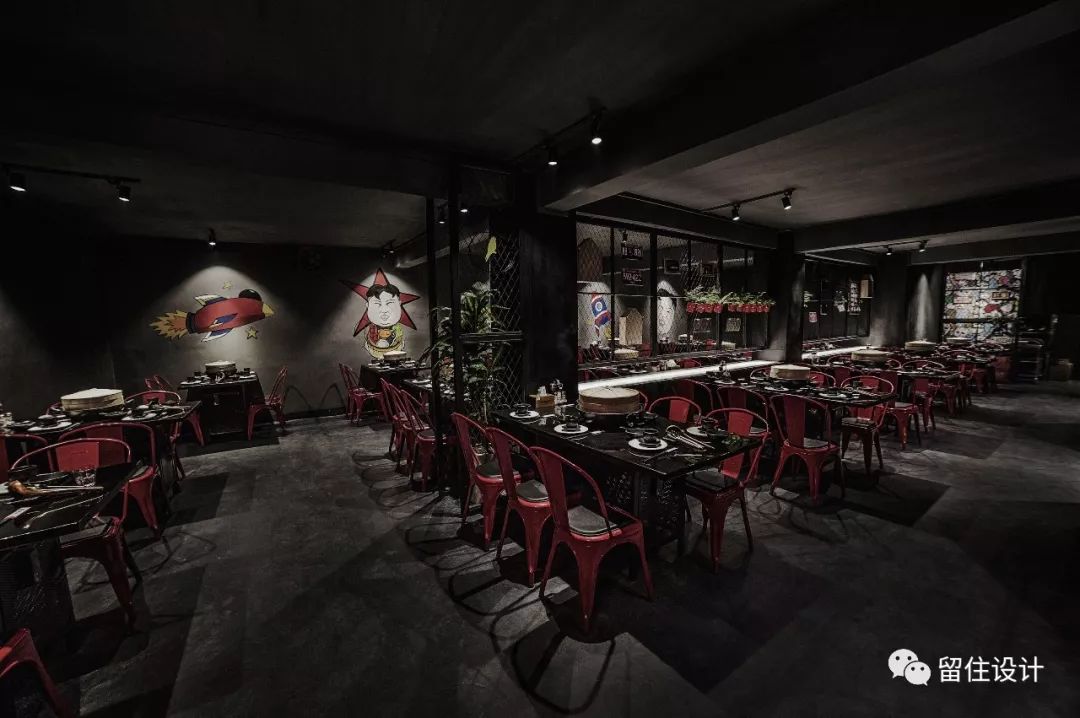 潮仙蒸锅 | 简约工业风的海鲜餐厅设计-3