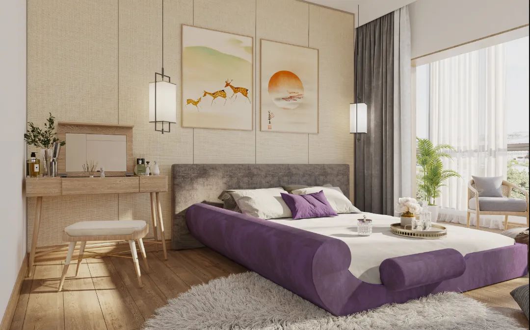 现代原木风四室一厅设计丨业之峰装饰-54