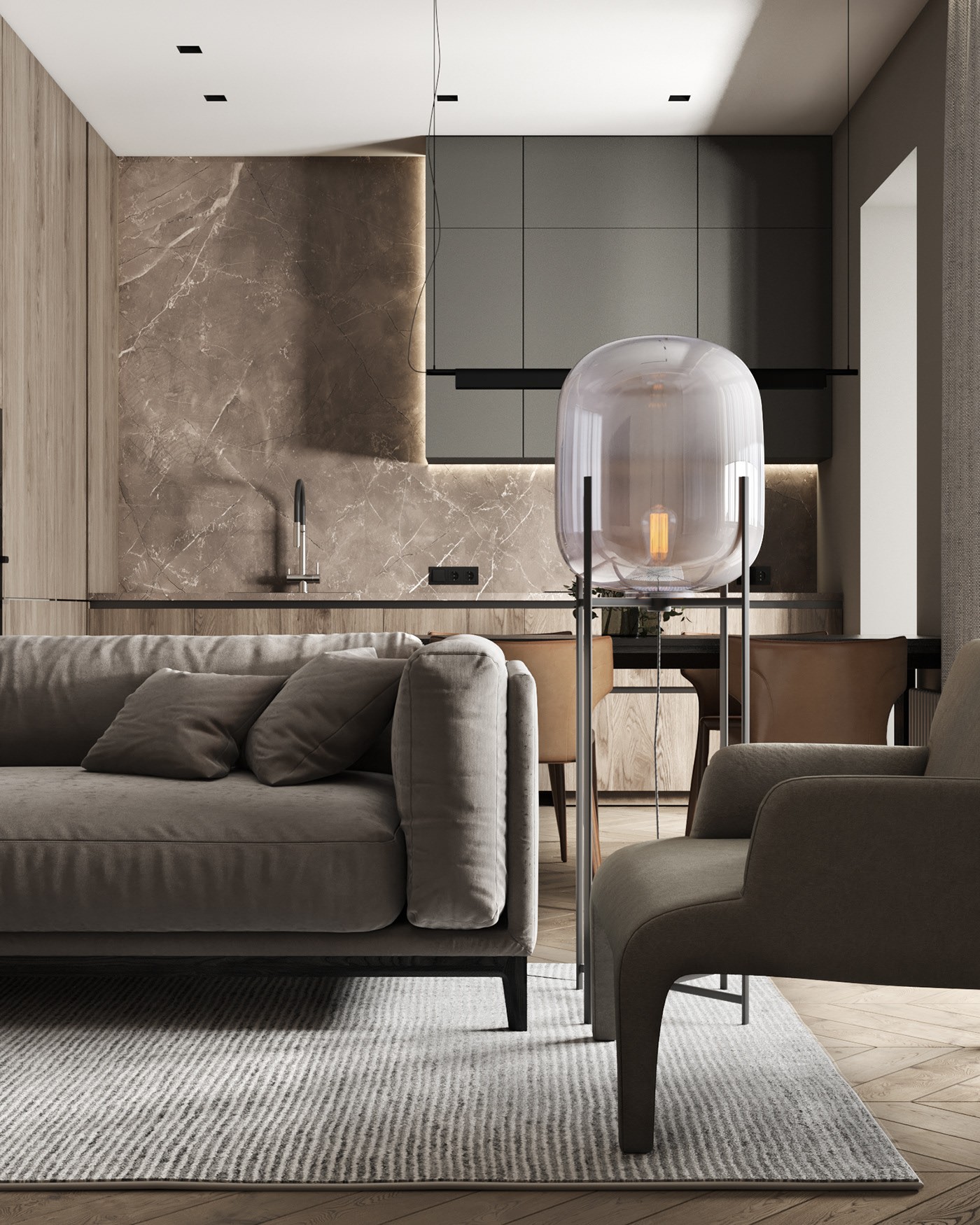 74.8㎡灰色系公寓设计 既精致又舒适-2