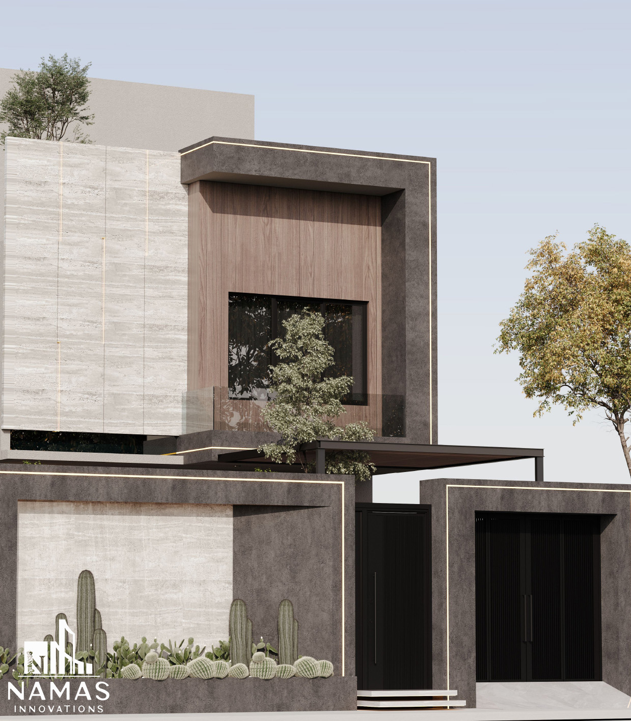 现代别墅立面图丨沙特阿拉伯丨Namasinnovation-6