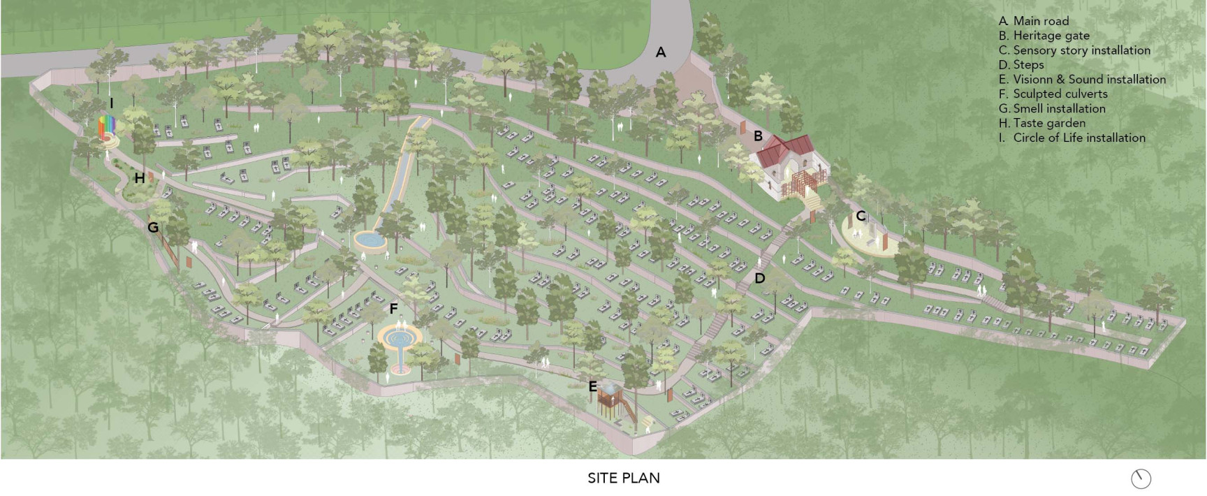 一座松树林中的公共纪念公园（Sensorium Park）丨印度丨Compartment S4-12