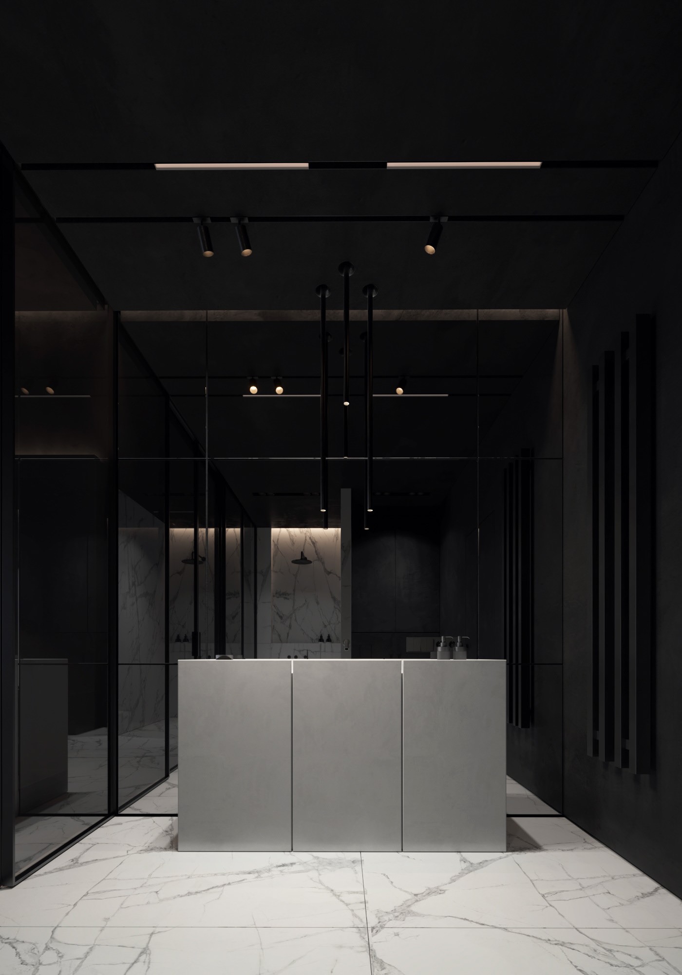 高级黑 极简别墅设计！-62