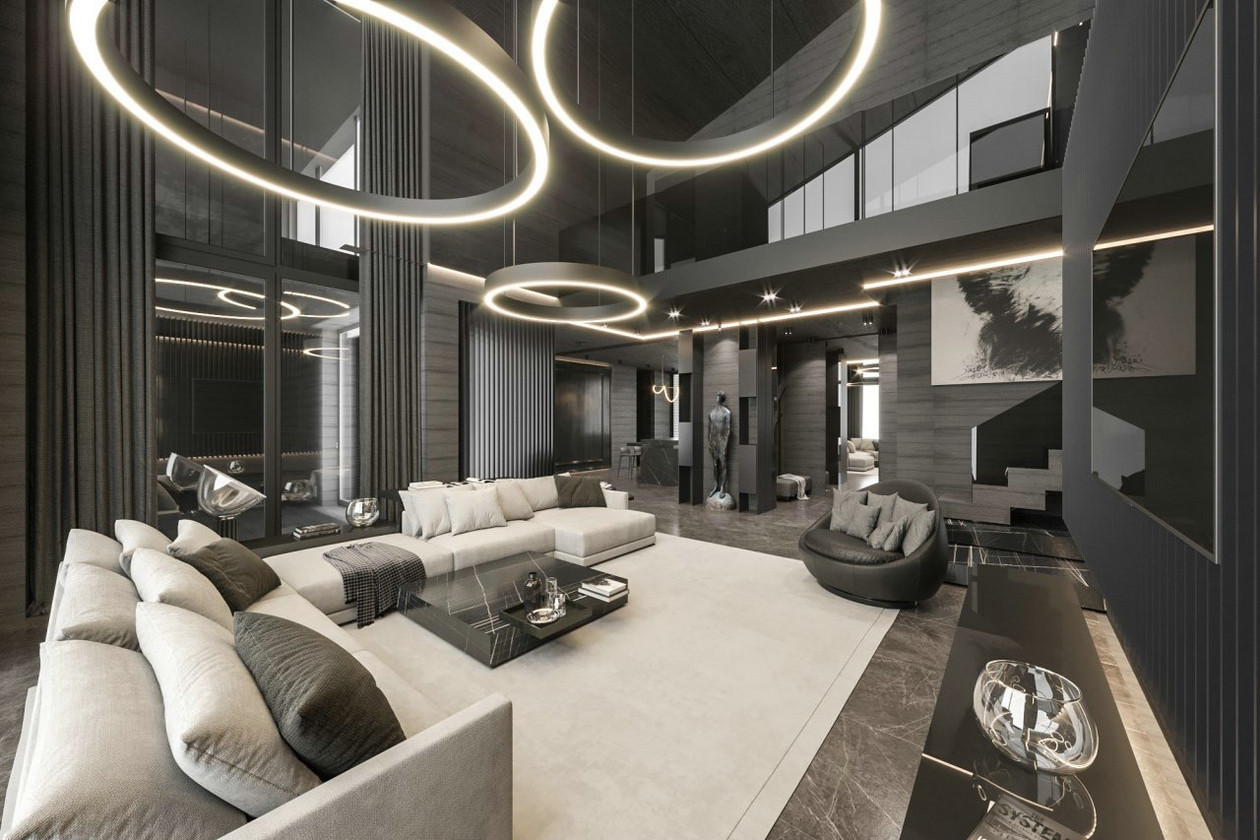 340㎡高级灰别墅设计-3