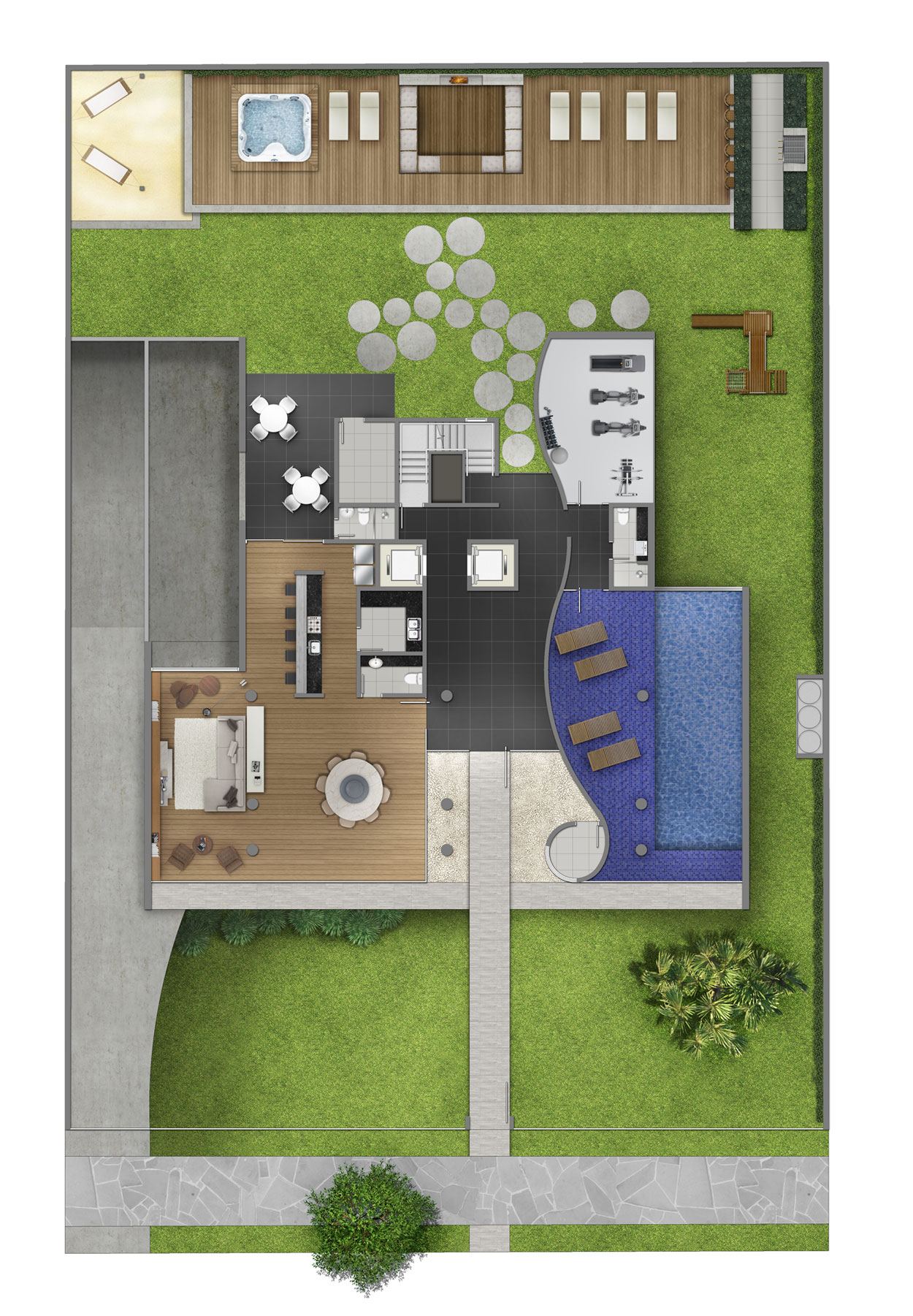 巴西博萨俱乐部现代住宅 | 混凝土与玻璃的精致融合-48