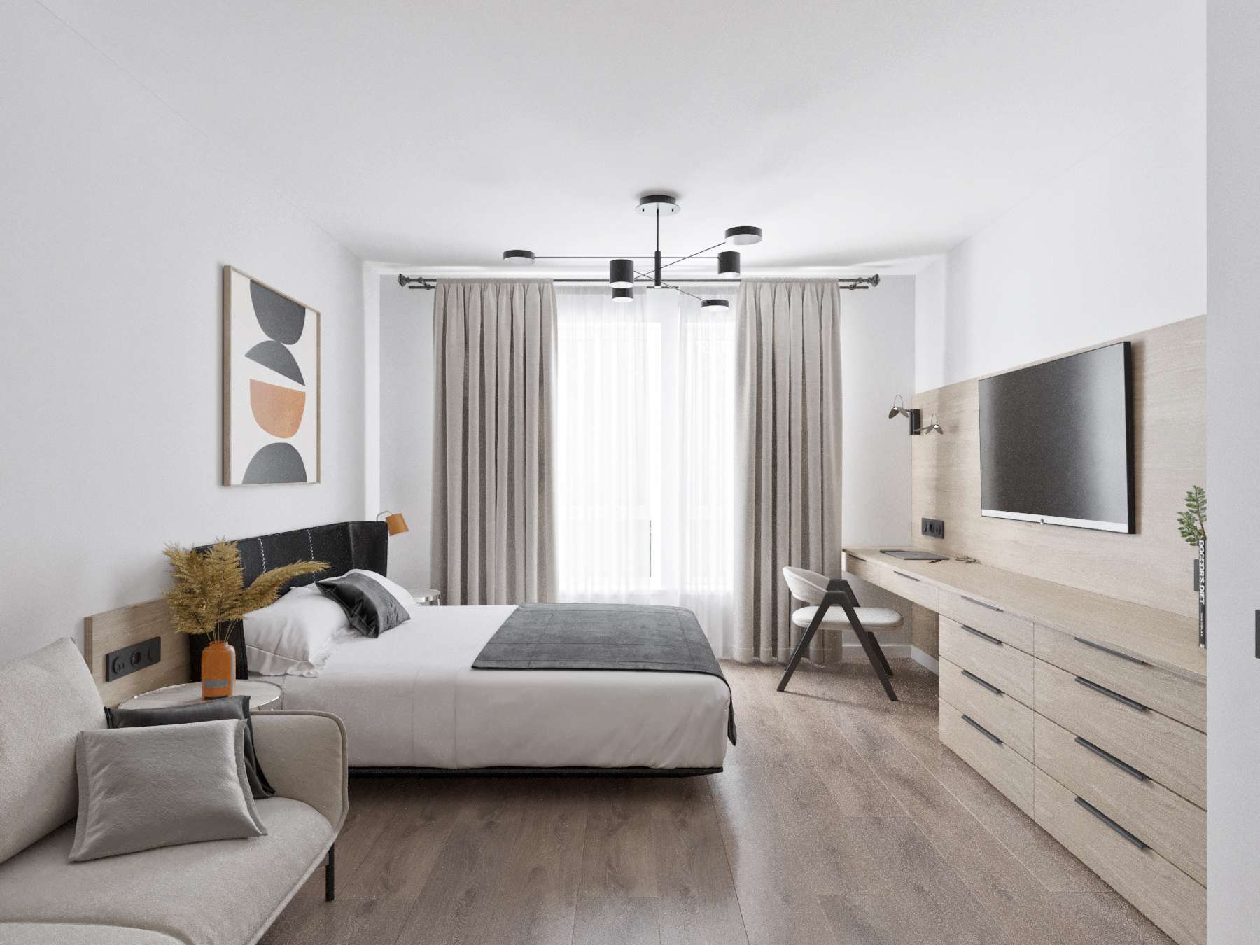 Interior design of apartment project 39m2 for rent.-4