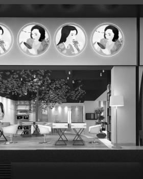 内江姚氏彩妆店，现代简约风格打造美丽空间