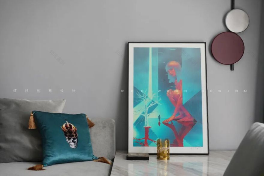 红杉创意设计 | 西安 360㎡现代家居,巧妙融合多种文化元素-37