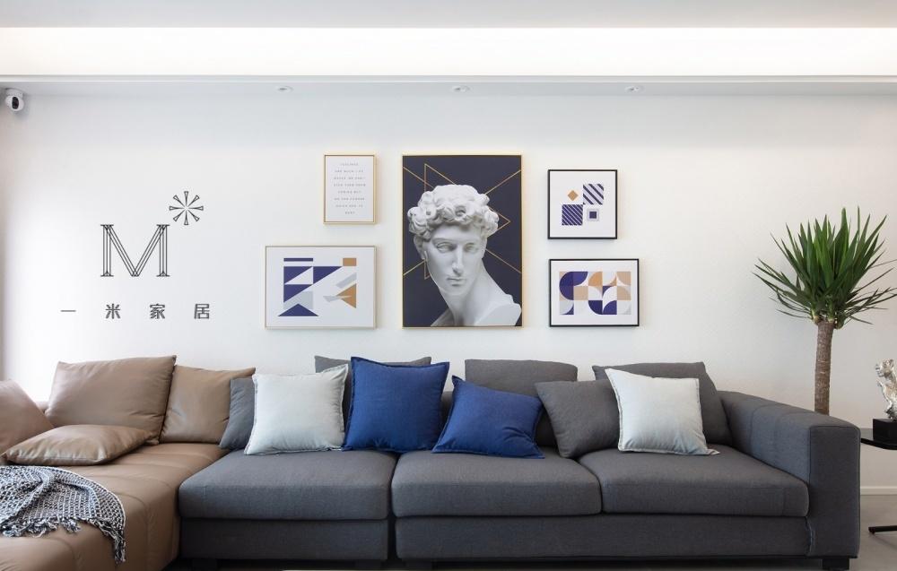 平层丨【一米家居】纯净苍穹，简而纯粹の家-10