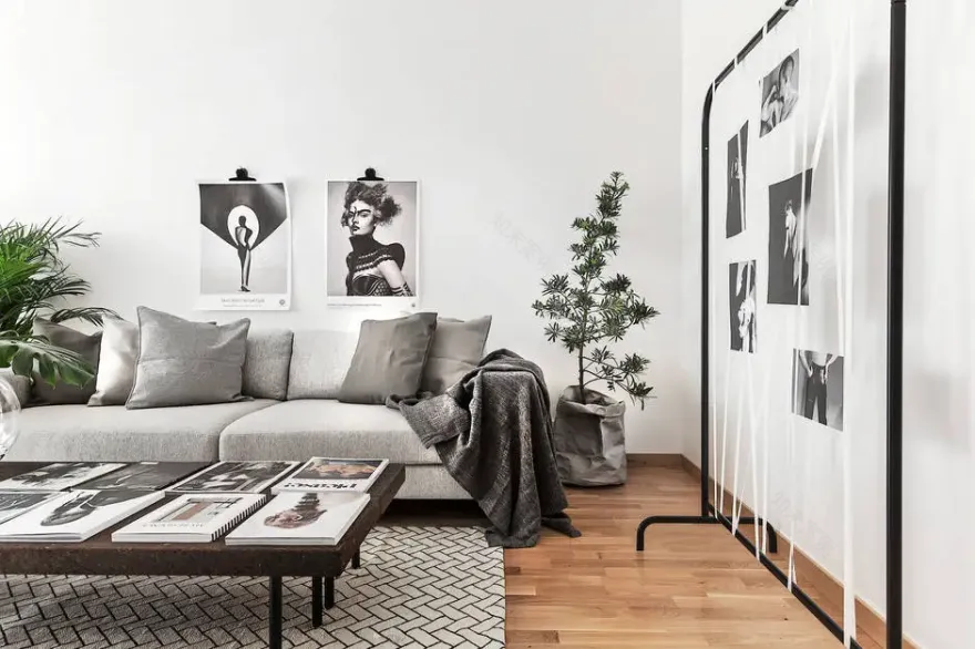 巧妙改造!衣架变客厅照片展示架-1