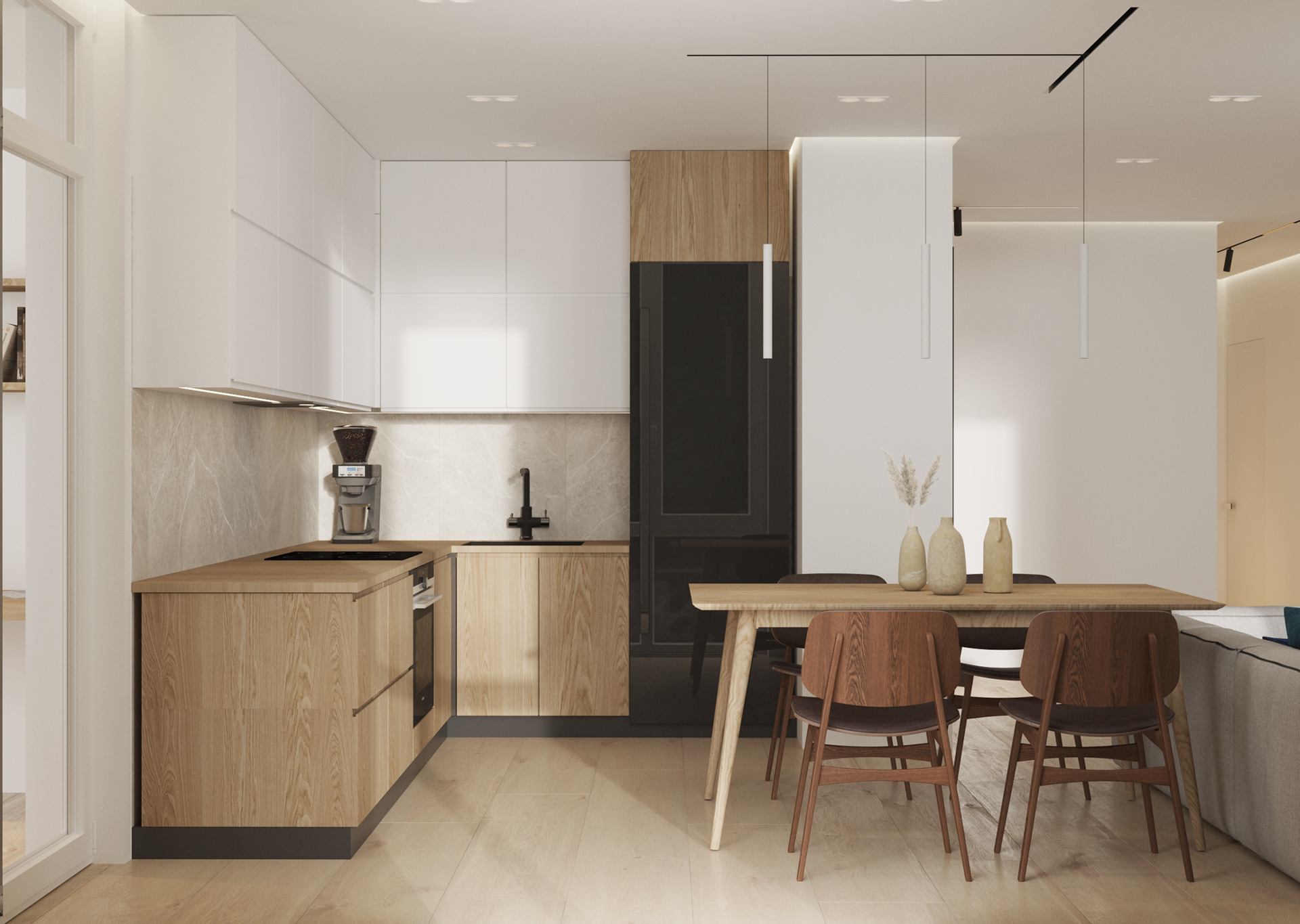 113㎡原木与高级灰 打造出精致舒适的住宅-6