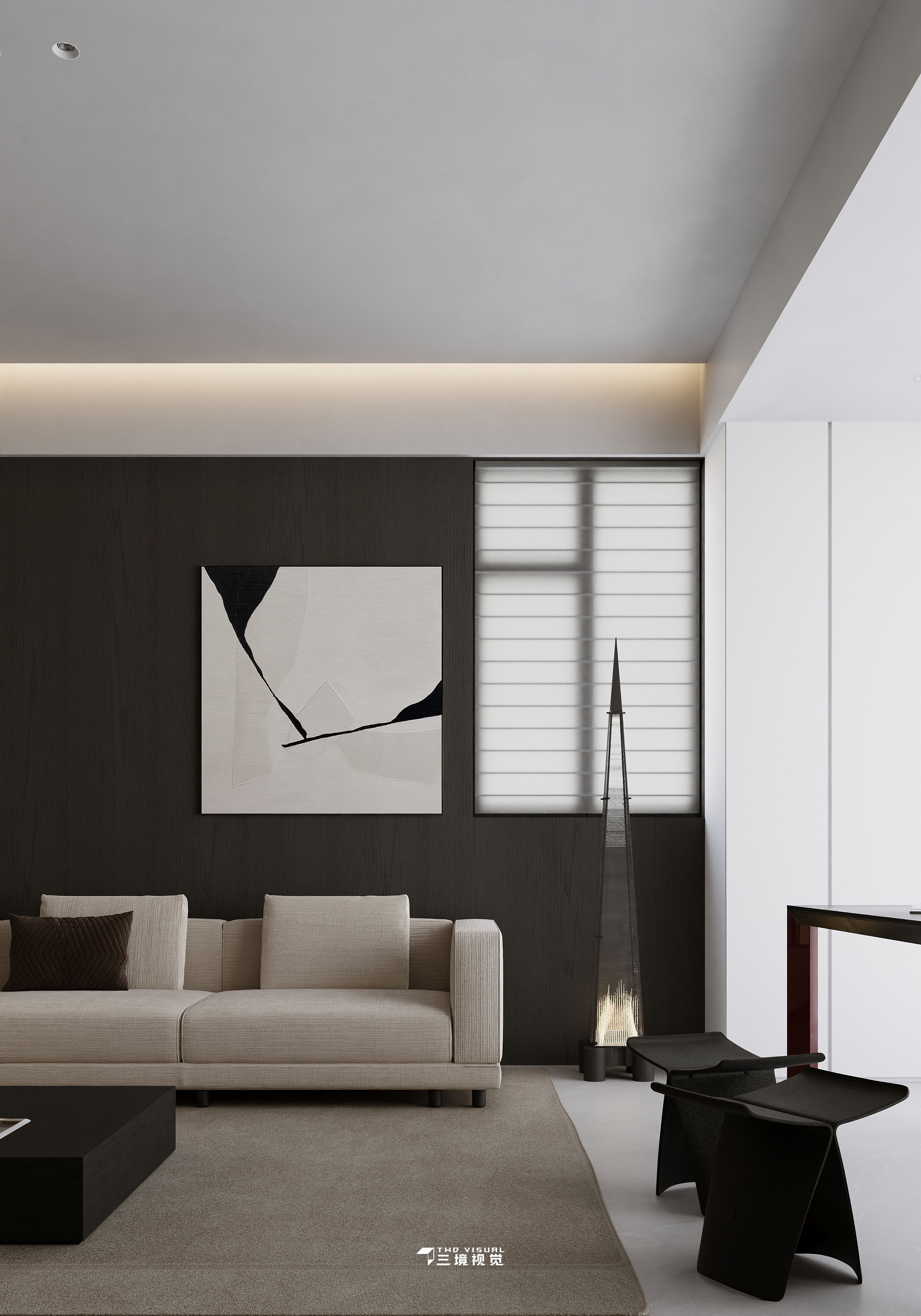 住宅-小户型客厅卧室现代风设计-3