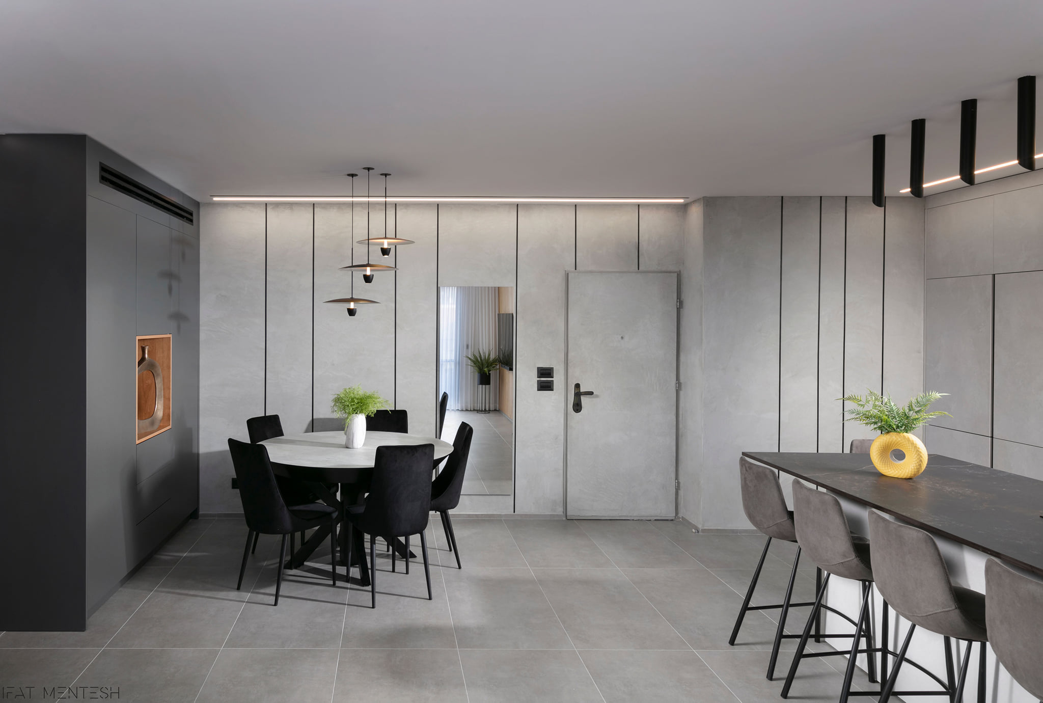 140 平米公寓，水泥板客厅展现几何之美-7