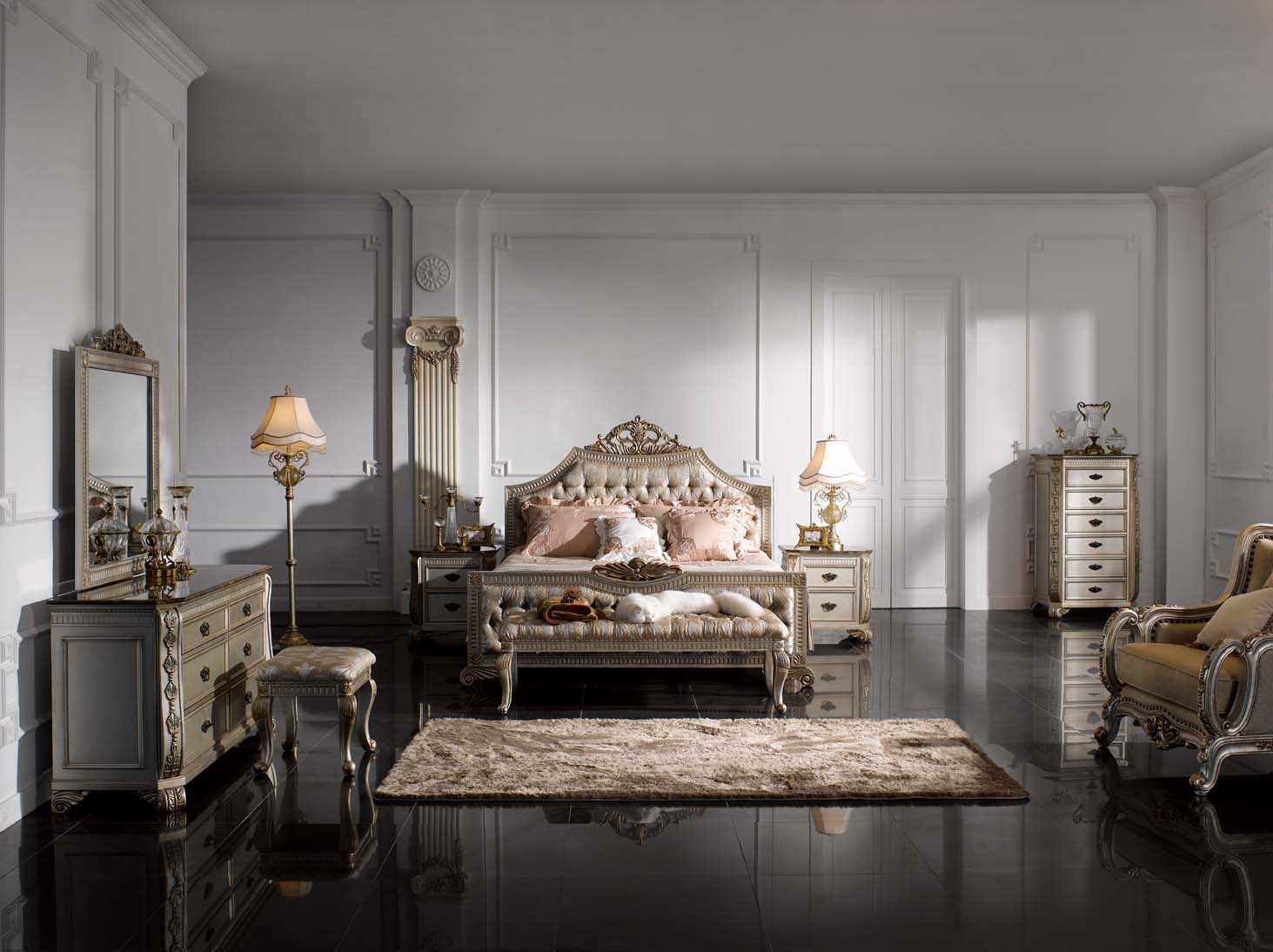 高清古典美式风格 卧室客厅餐厅书房家具场景图片素材-2-38