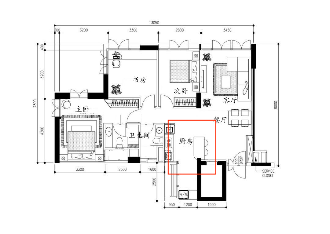 95㎡小三房，装修看似简单，往往却是最耐看实用的！-10