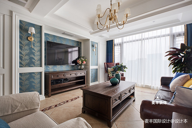 66万元四居及以上160平米装修案例_效果图 - 经典实木打造160㎡浓情美式 - 设计本-10