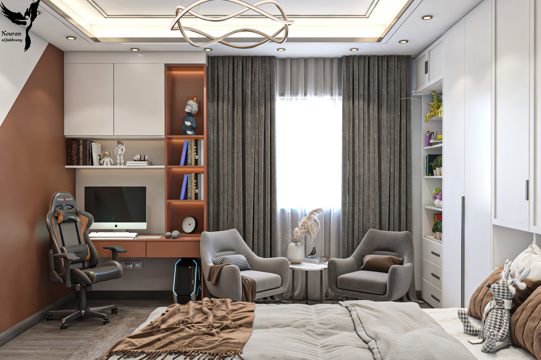 Luxurious boy's bedroom with good use of space-2