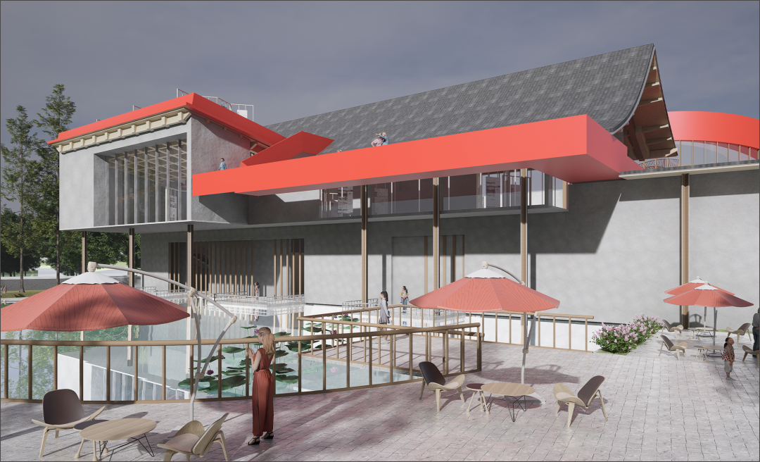 “天花板级”建筑转译？超甜建筑学妹的毕设作品将“油纸伞+石鼓唢呐艺术”的多维转译与沉浸式表达，打造农产品展示展销中心！-172