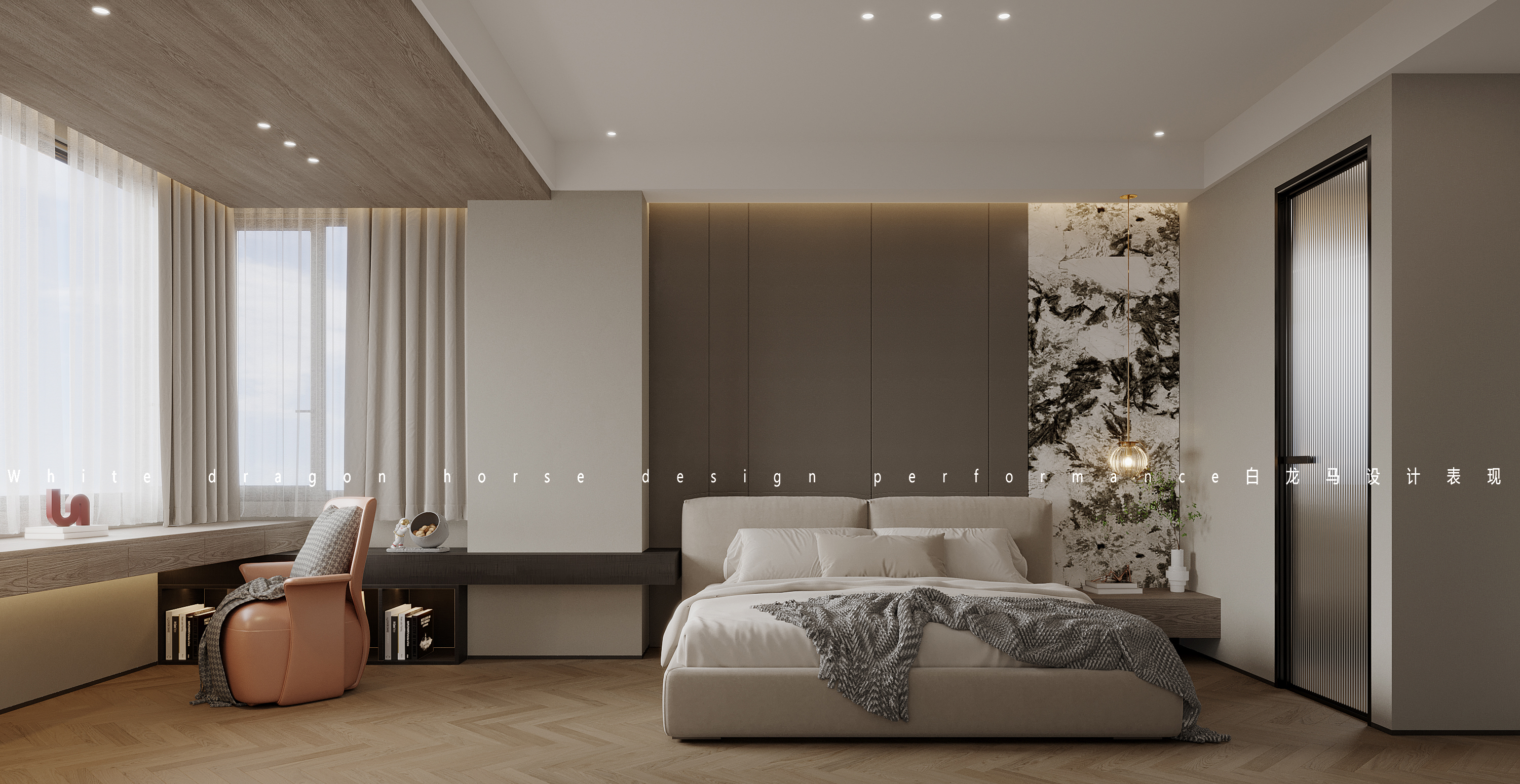 现代轻奢别墅——白龙马效果图-6