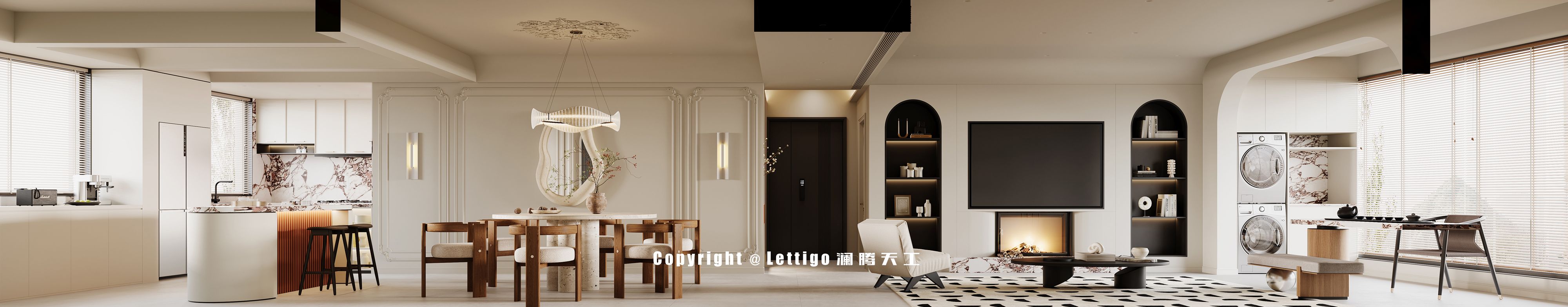 现代法式奶油家装，纯净柔和的高颜值空间-1