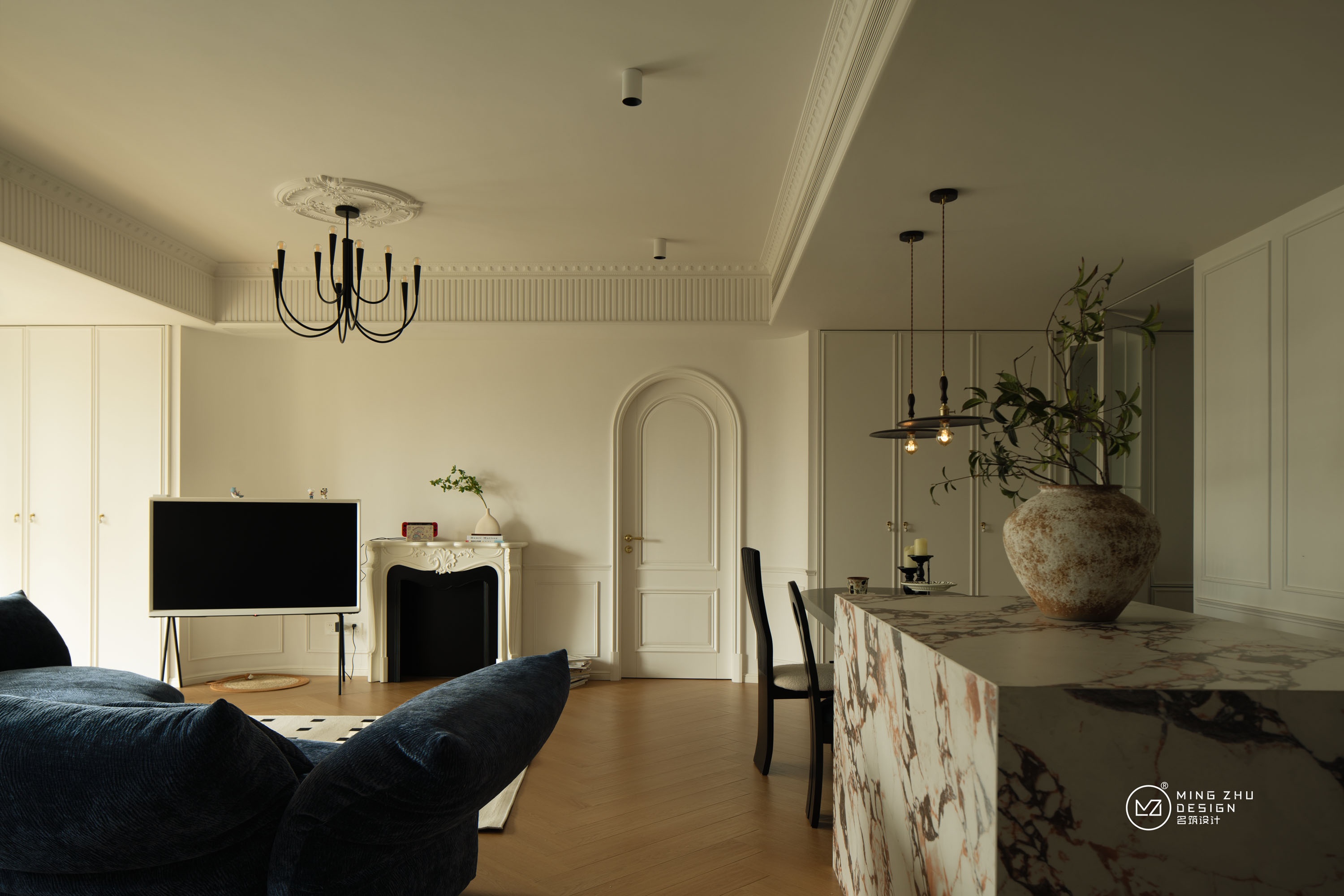 130㎡慵懒轻法式浪漫家丨中国自贡丨名筑设计-17