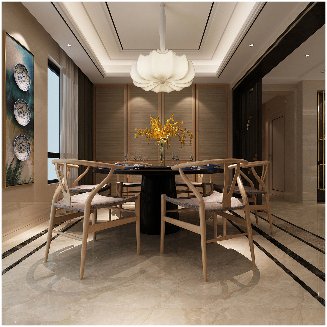 新中式 中式古典 奢华家装别墅样板房-18-5