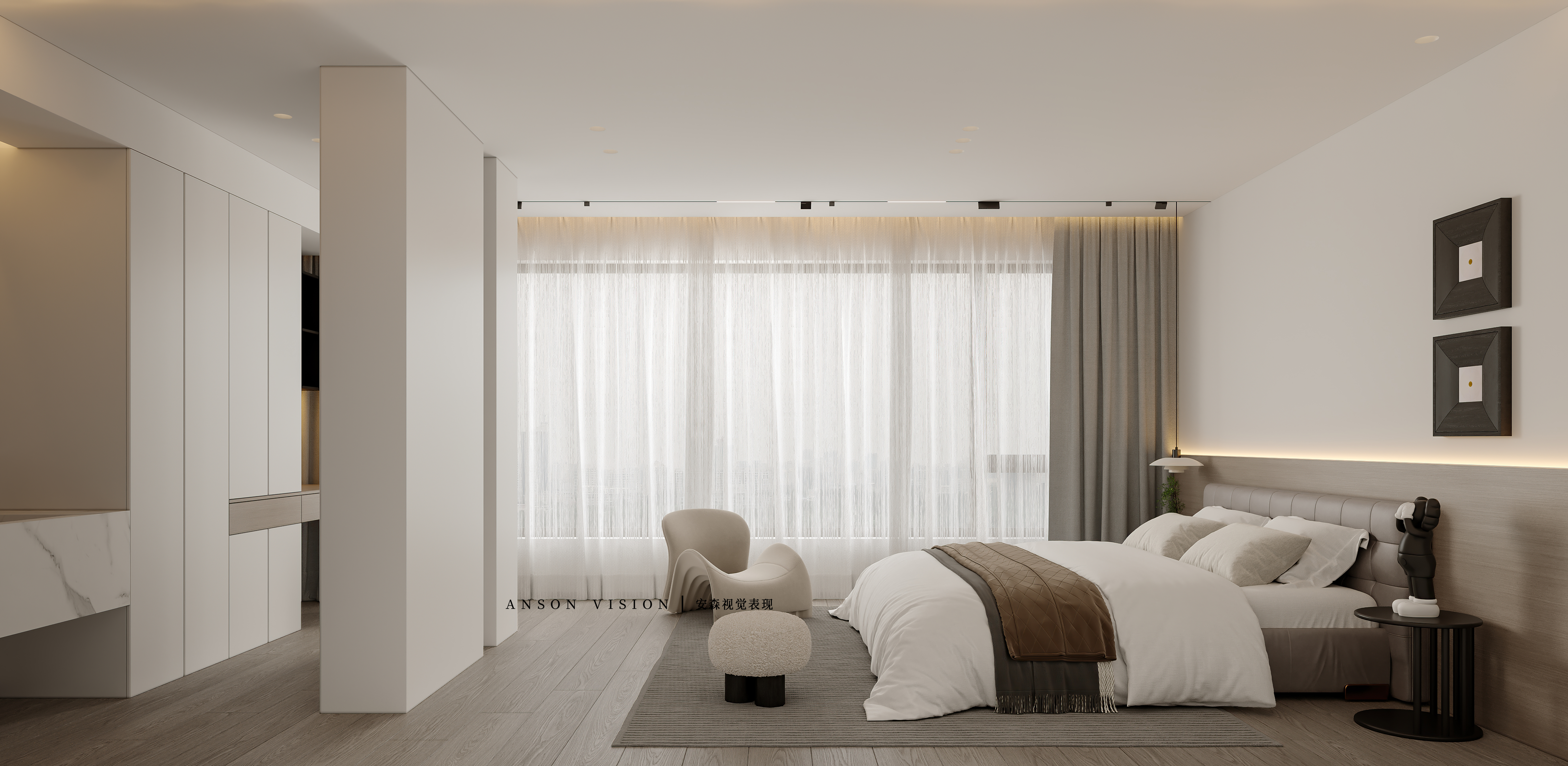 现代极简住宅丨Ansonvision·蒙头睡-10