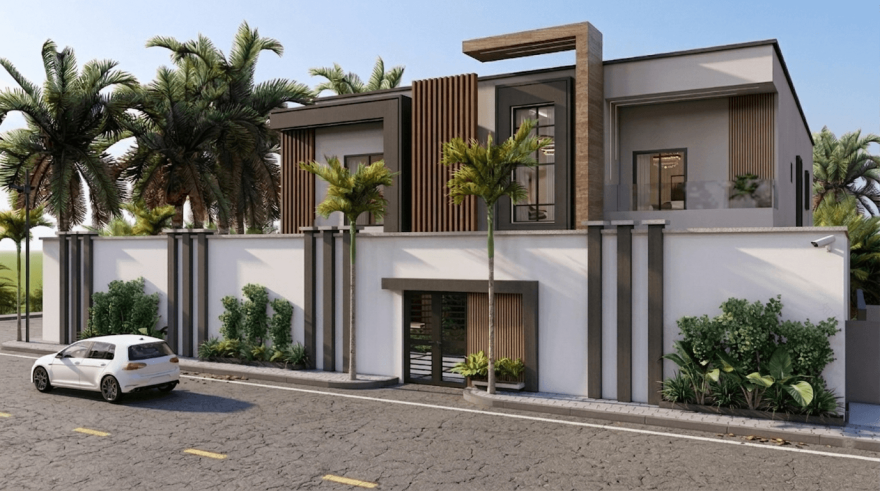 Modern Villa Facade & Landscape-11