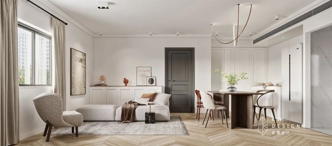 景新花园奶油轻法式住宅丨启物设计-58