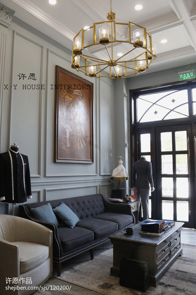 40万元商业展示90平米装修案例·效果图  英伦贵族绅士空间-13