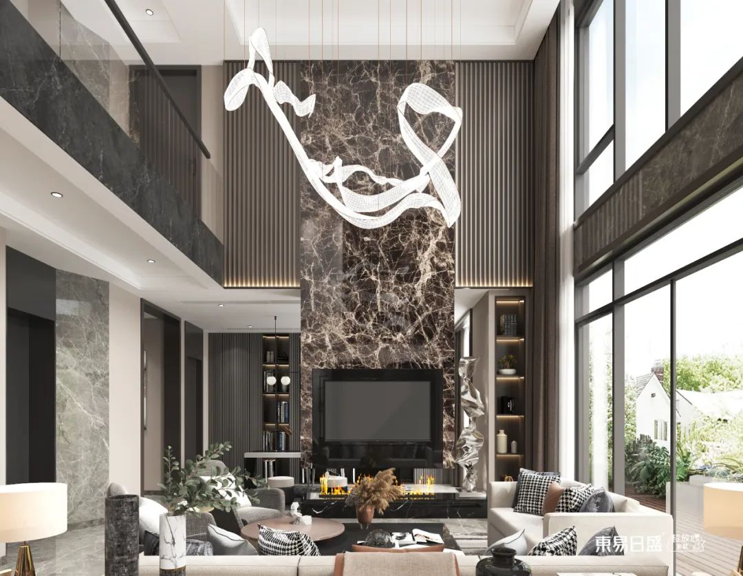 合景映月台493㎡现代风装修，黑白灰的绝美对撞-22