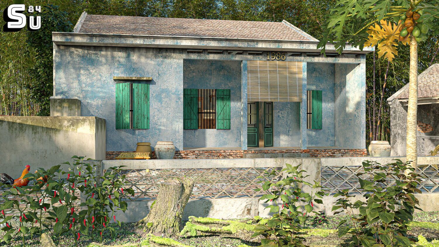 SketchUp 房屋外部模型丨Tran nam-4