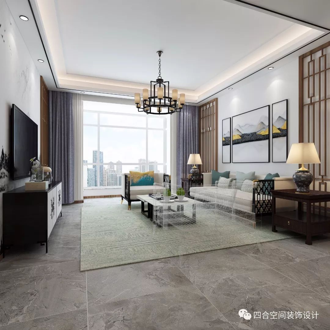 太原万枫小区新中式极简设计 | 含蓄深意与现代艺术融合-12