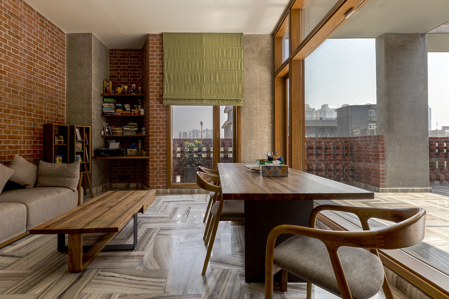 印度紧密家庭共享生活砖房设计-44