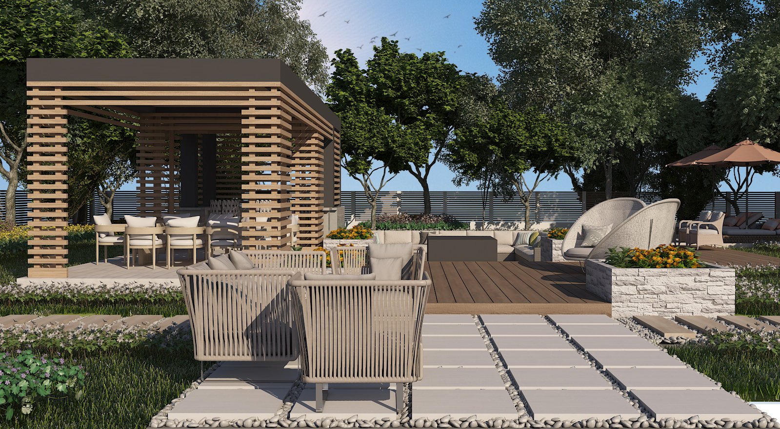 Backyard garden design in Houston city-1