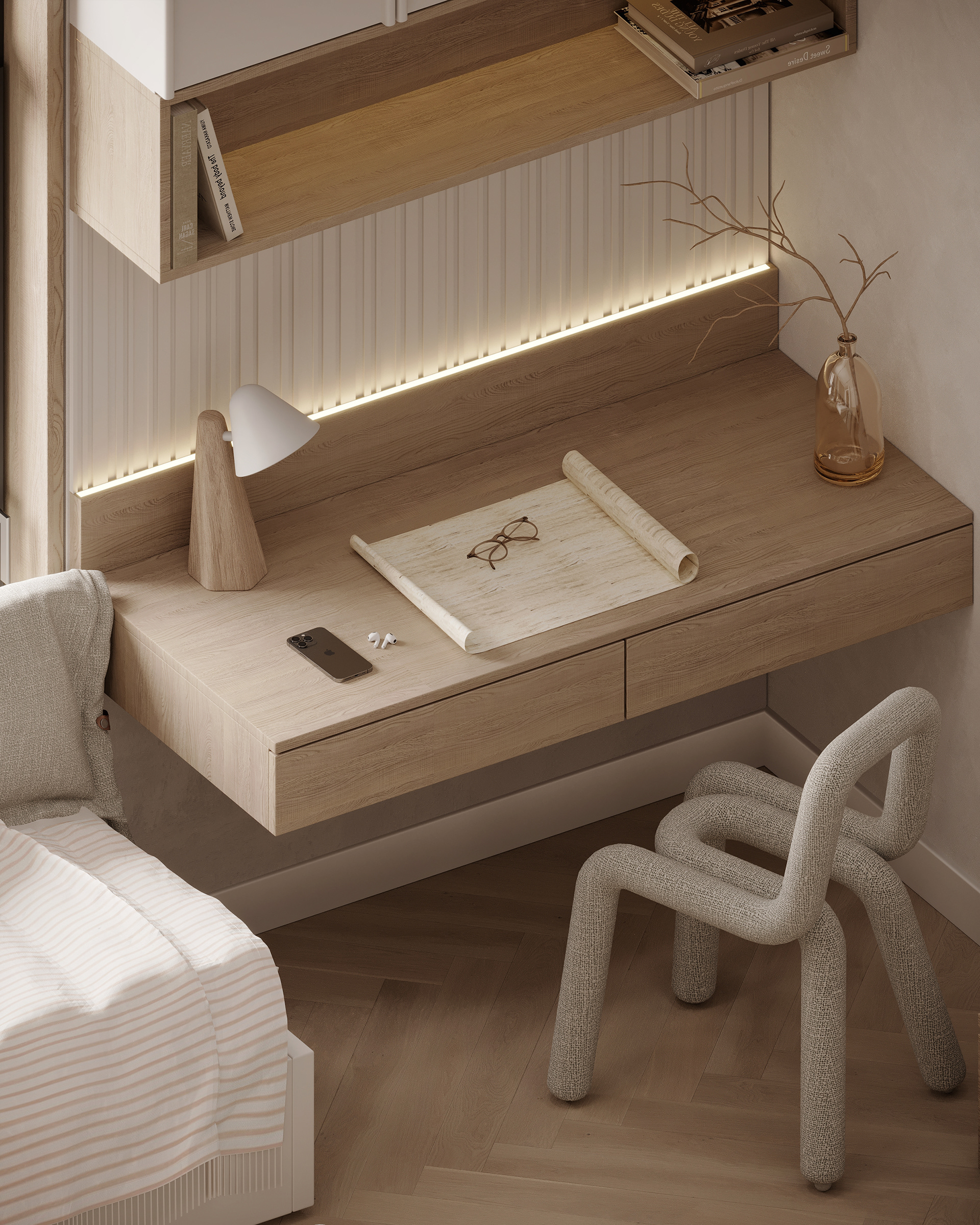 女孩卧室设计丨埃及开罗丨Amina El  kholy,Ahmed Saleh Designs-0